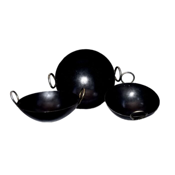 Cast Iron Kadai - Iron Tasla - Round Base Deep Frying Pan - Image 2