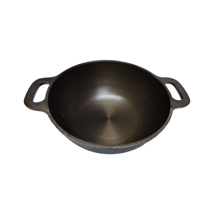 Deep Smooth Finish Cast Iron Seasoned Kadai