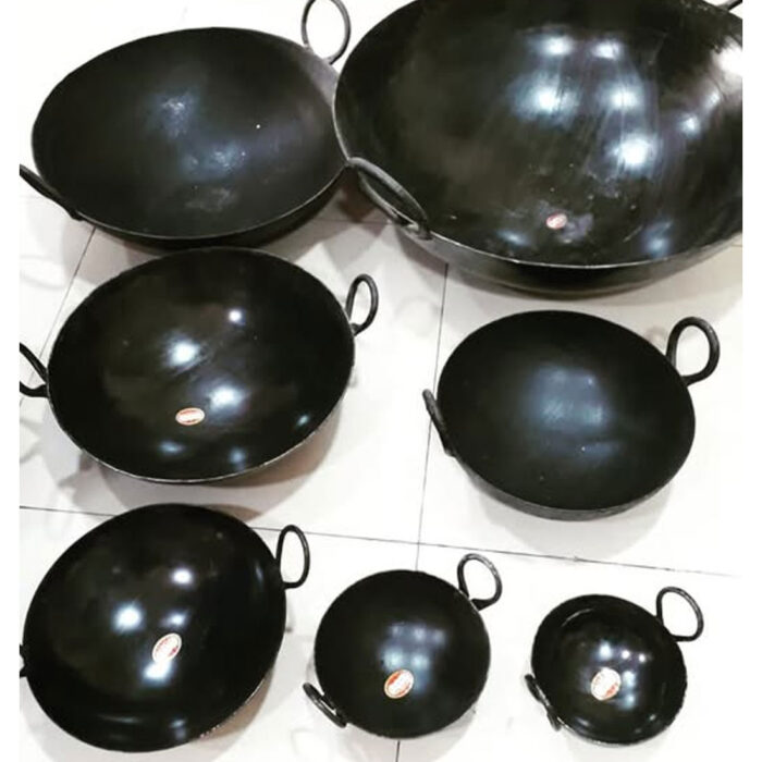 Cast Iron Kadai - Iron Tasla - Round Base Deep Frying Pan - Image 3