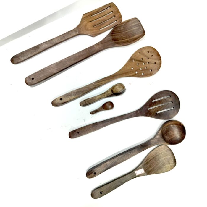 Wooden Spatula - Cooking Karandi For Kitchen - Set (8 piece)